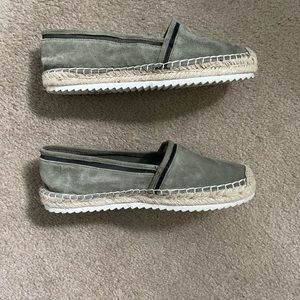 Karl Lagerfeld Alaine Espadrille In Sage Green Suede
